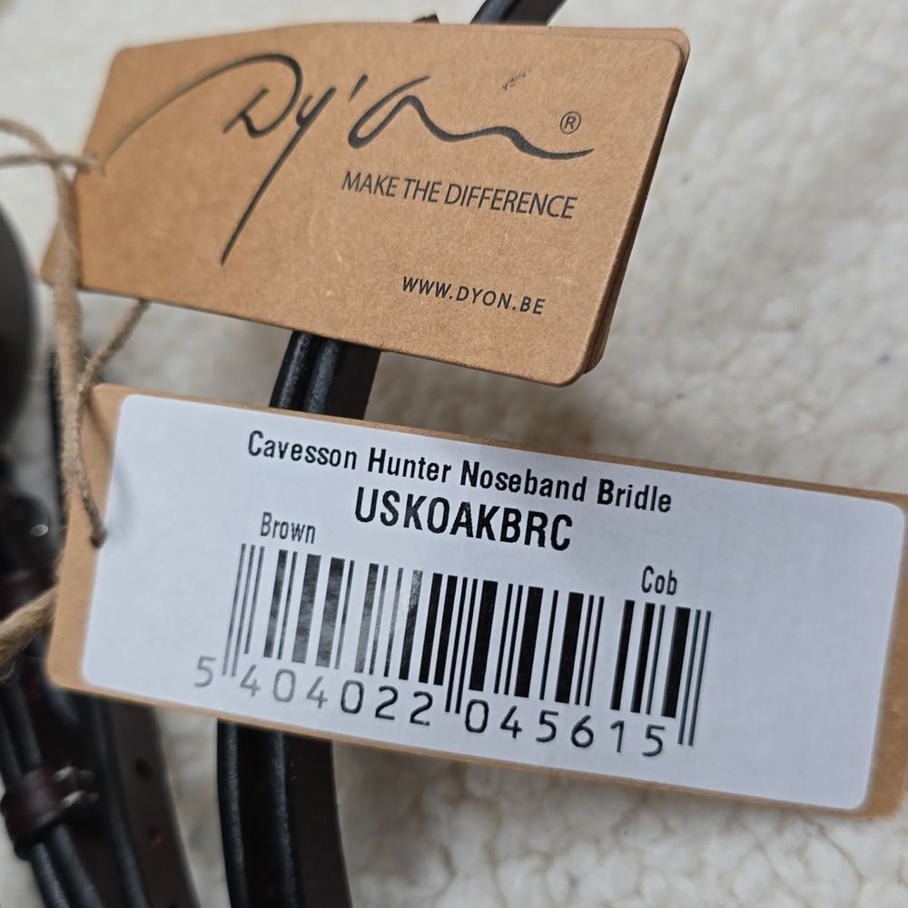 NWT Dy'on Fancy Stitched Cavesson Hunter Noseband Bridle In Brown - Picture 5 of 11